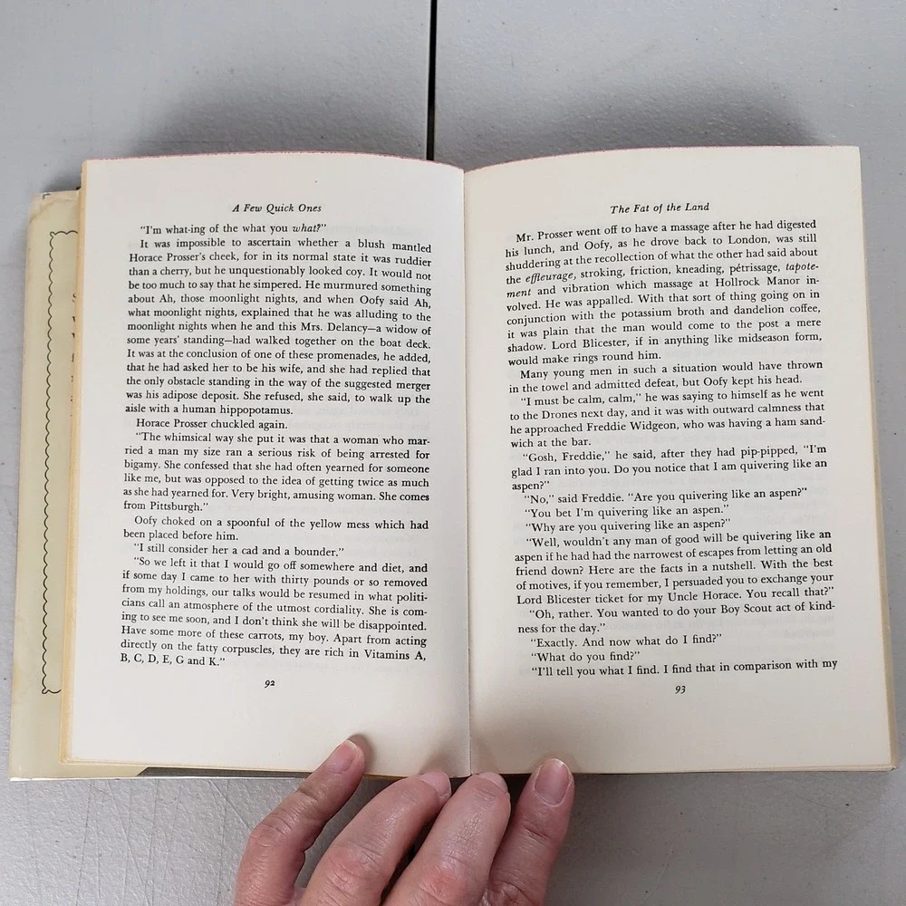 A Few Quick Ones P.G. Wodehouse 1959 First Printing Hardcover Dust Jacket Bacon